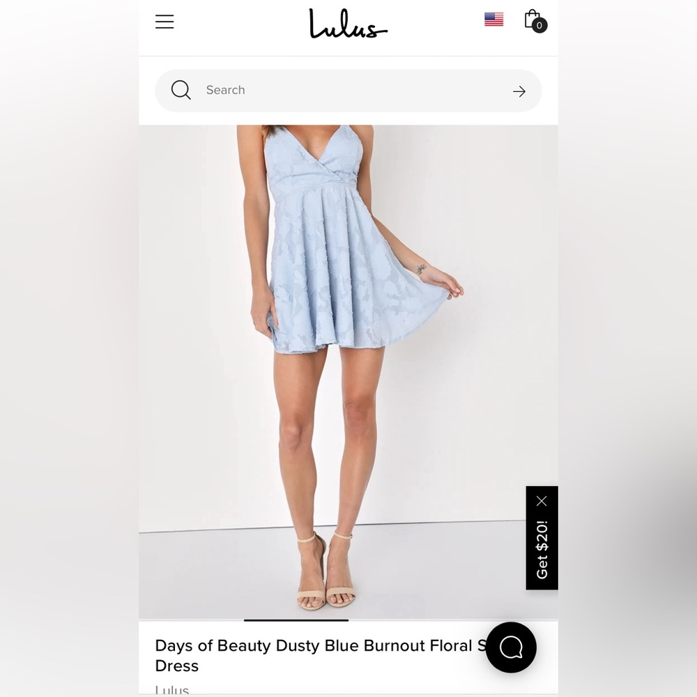 Days of Beauty Dusty Blue Burnout Floral Skater Dress